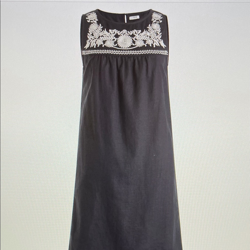 J Crew Factory Embroidered Yoke Sleeveless Dress
